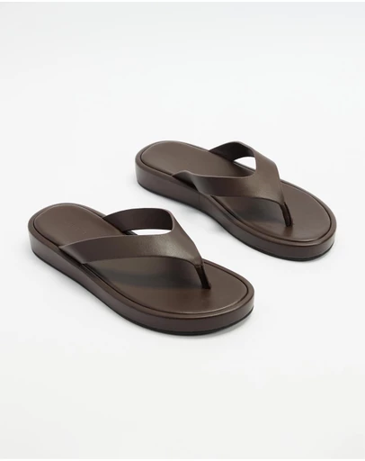 AERE - Leather Platform Thongs