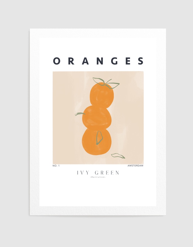 Olive et Oriel - Oranges by Ivy Green Illustrations Art Print