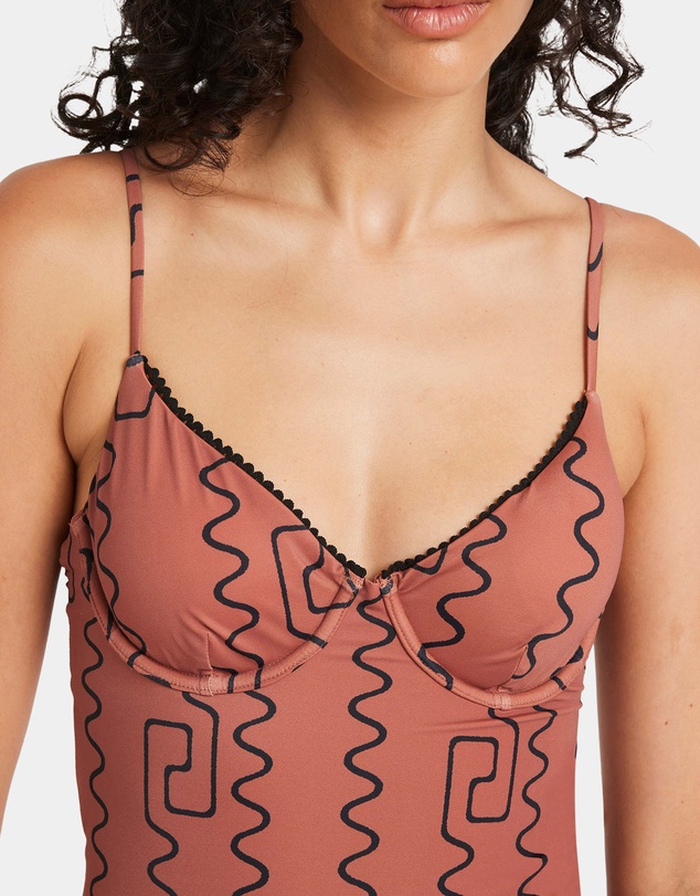 RVCA - Womens Thought Pattern One Piece Swimsuit