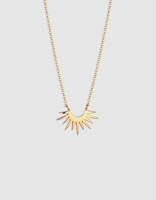 Elli Jewelry - Necklace Sun Pendant 925 Sterling Silver Gold-Plated