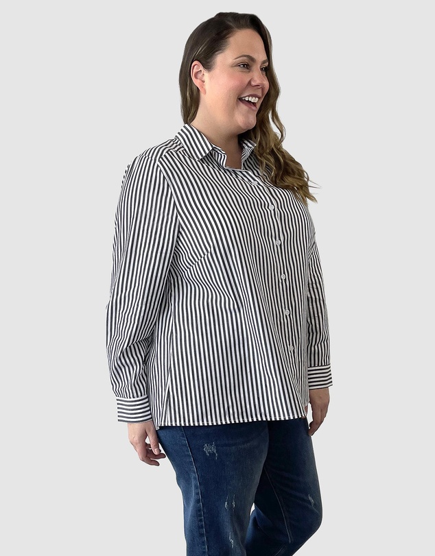 Love Your Wardrobe - Ella Stripe Button-Up Shirt