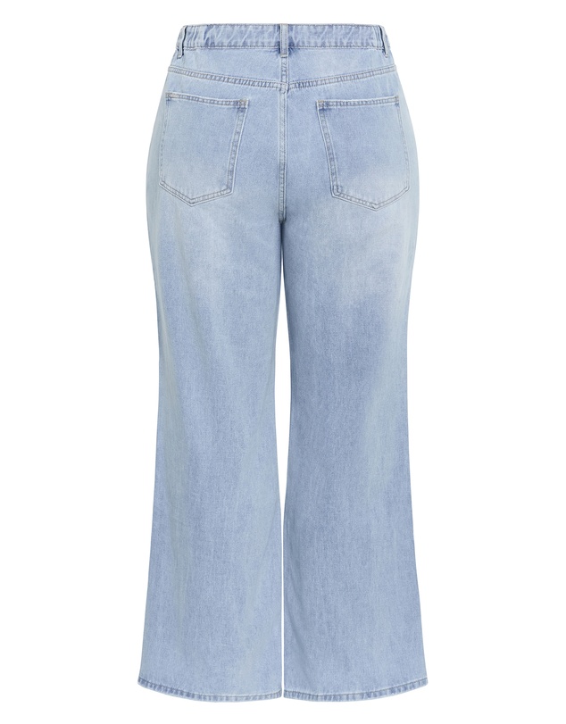 City Chic - Plus size Harley Fit Kayla Wide Leg Jean - light wash