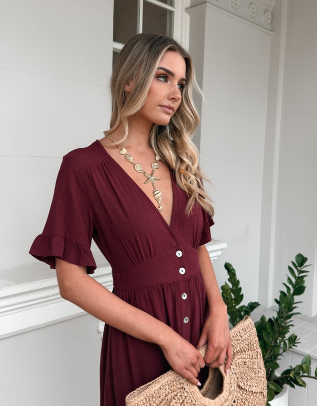 Esther & Co - Korbela Dress - Bordeaux