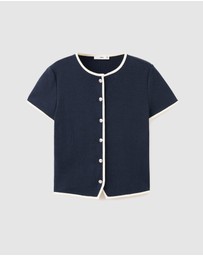 M.N.G - Buttoned Cotton T-Shirt