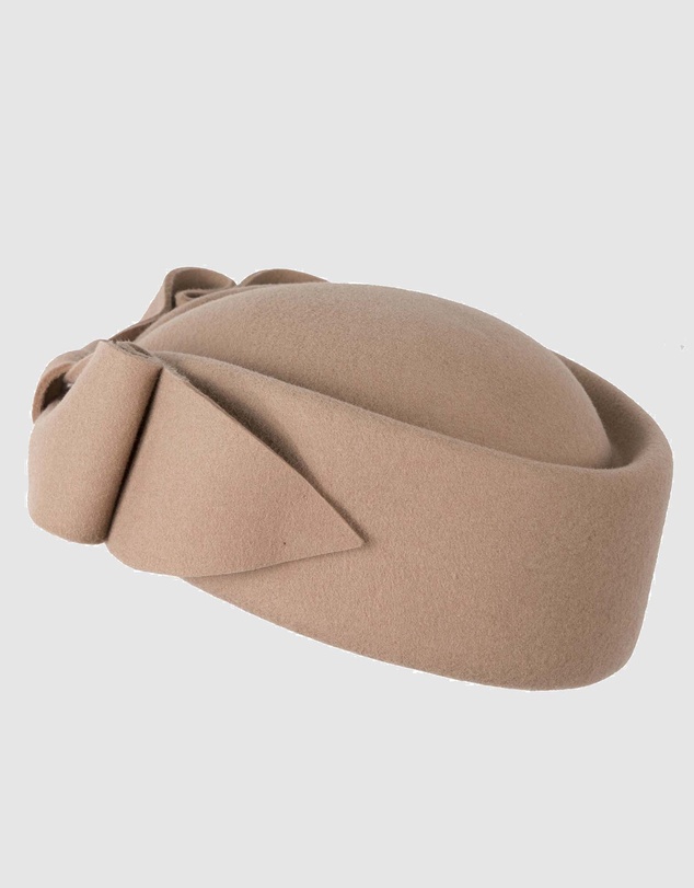 Max Alexander - Felt Beige Pillbox Hat