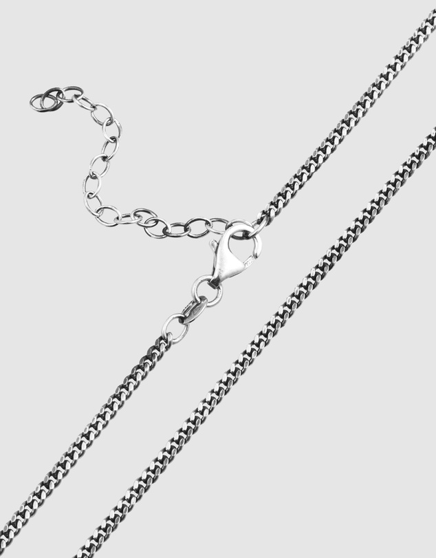 Kuzzoi - ICONIC EXCLUSIVE - Classic Curb Chain Necklace in Oxidised 925 Sterling Silver