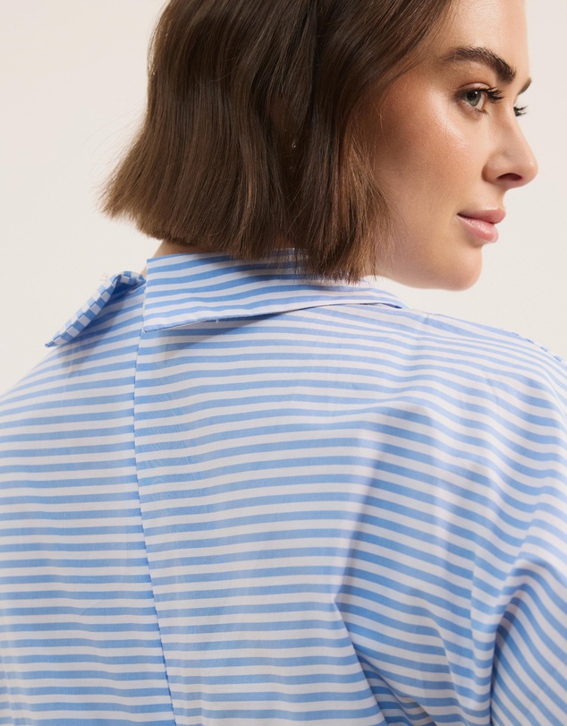 Atmos&Here Curvy - Isobel Cotton Poplin Stripe Shirt Midi Dress