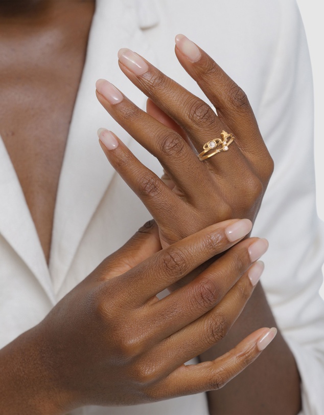 Elli Jewelry - Ring Zirconia Moon 925 Sterling Silver Gold-Plated