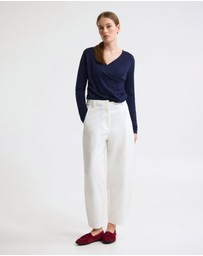 Oxford - Daria Wrap Front Knitted Top