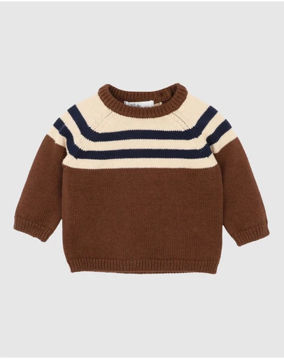 Bebe by Minihaha - Jake Raglan Stripe Knitted Jumper - Babies