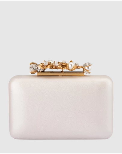 Olga Berg - Gabriel Pearl Embellished Clutch