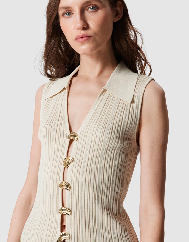 & Other Stories - Rib-Knit Collar Tank Top