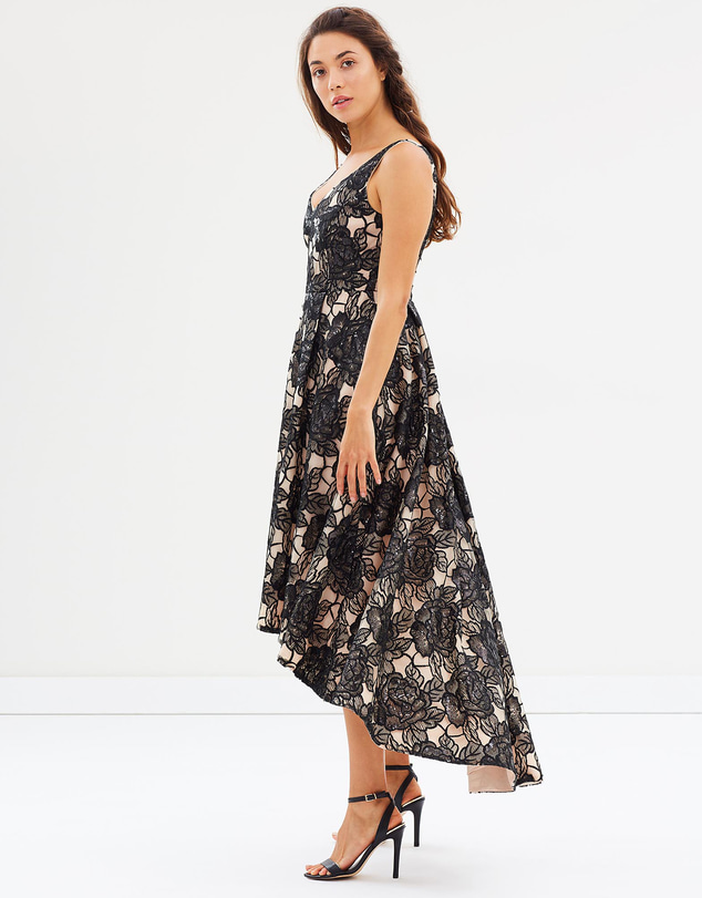 Montique - Brea Embroidered Mesh Cocktail Dress