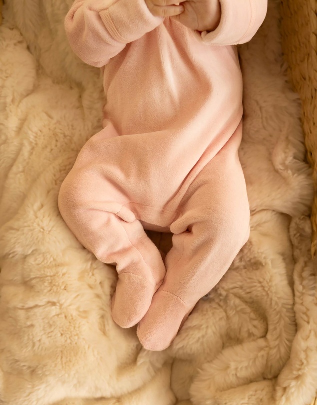 Fox & Finch - Wild Garden Embroidered Velour Zip Onesie - Babies