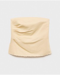 M.N.G - Strapless Linen Blend Top