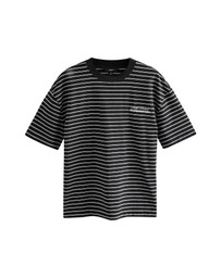 NEXT - Relaxed Fit Stripe Heavyweight 100% Cotton T-Shirt