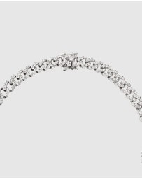 Nialaya Jewellery - Women's Crystal Embellished Choker with Green Hearts