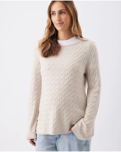 Ripe Maternity - Carla Cable Nursing Knit