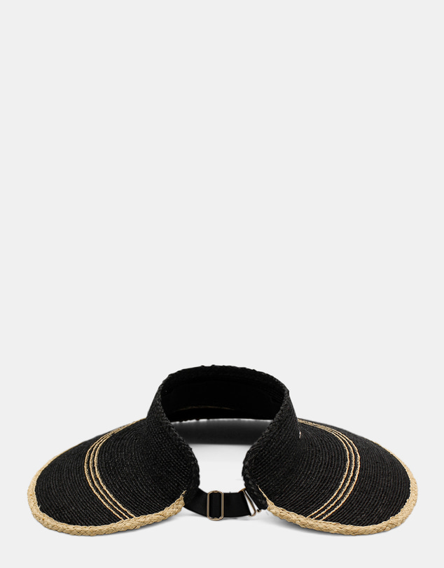 Morgan & Taylor - Eva Braided Raffia Visor in Black