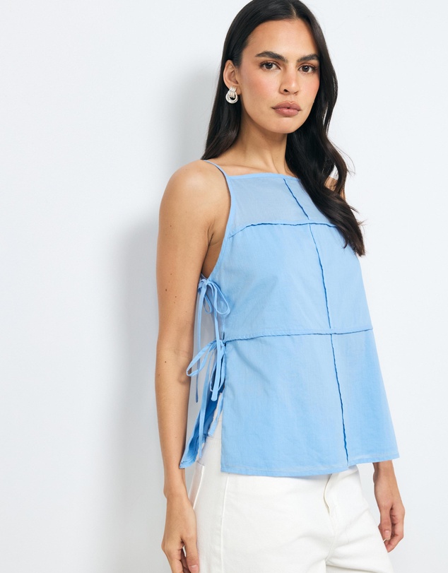 AERE - Grace Panel Tie Side Top