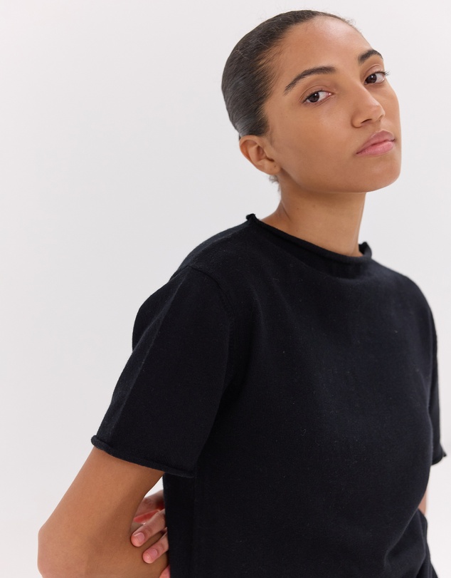 Cloth & Co. - The Funnel Neck Tee Black