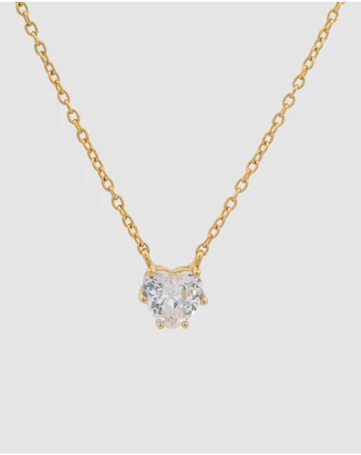 Georgini - GEORGINI MIDNIGHT VELVET BABY HEART NECKLACE GOLD