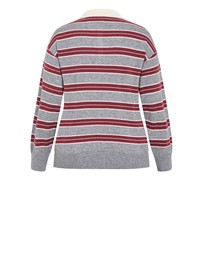 City Chic - Rugby Stripe Knit Jumper