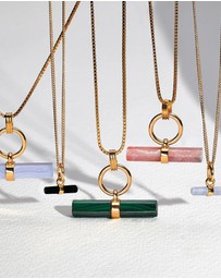 Rachel Jackson - T-Bar Malachite Necklace