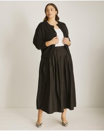 Atmos&Here Curvy - Niamh Cotton Pleated Midi Skirt