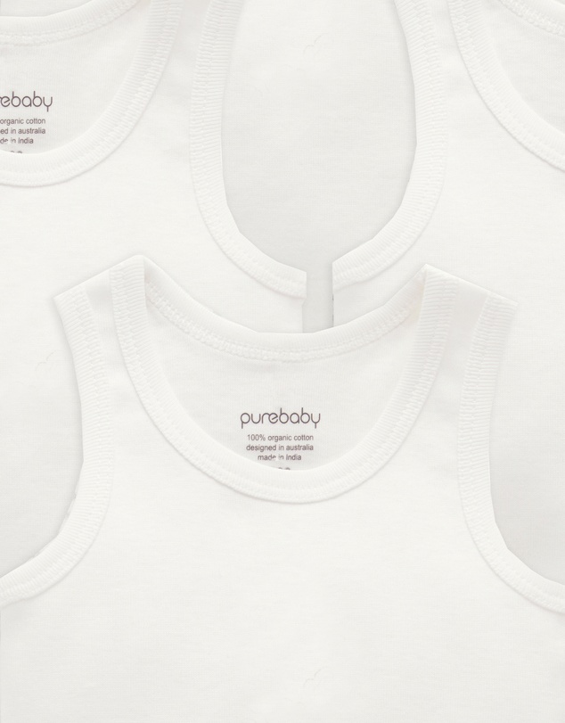 Purebaby - Rib Bodysuit 4 pack-Babies