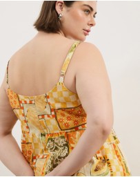Atmos&Here Curvy - Alex Linen Blend Empire Waist Midi Dress