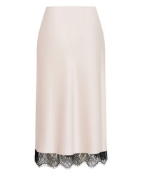 City Chic - Plus size Orielle Contrast Lace Hem Skirt - champagne