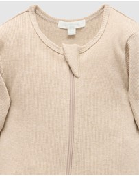 Purebaby - Ribbed Zip Growsuit -Kids-Babies