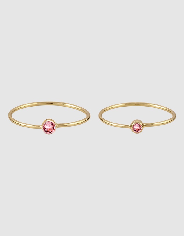 Elli Jewelry - Crystal Ring Set in Gold-Plated 925 Silver