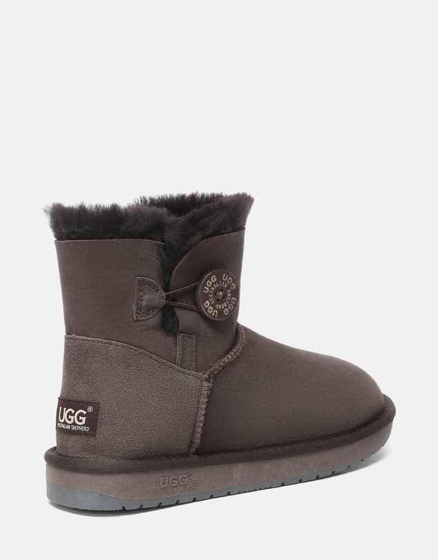 EVERAU - Australian Shepherd Ugg Mini Button Sheepskin Upper UGG Boots