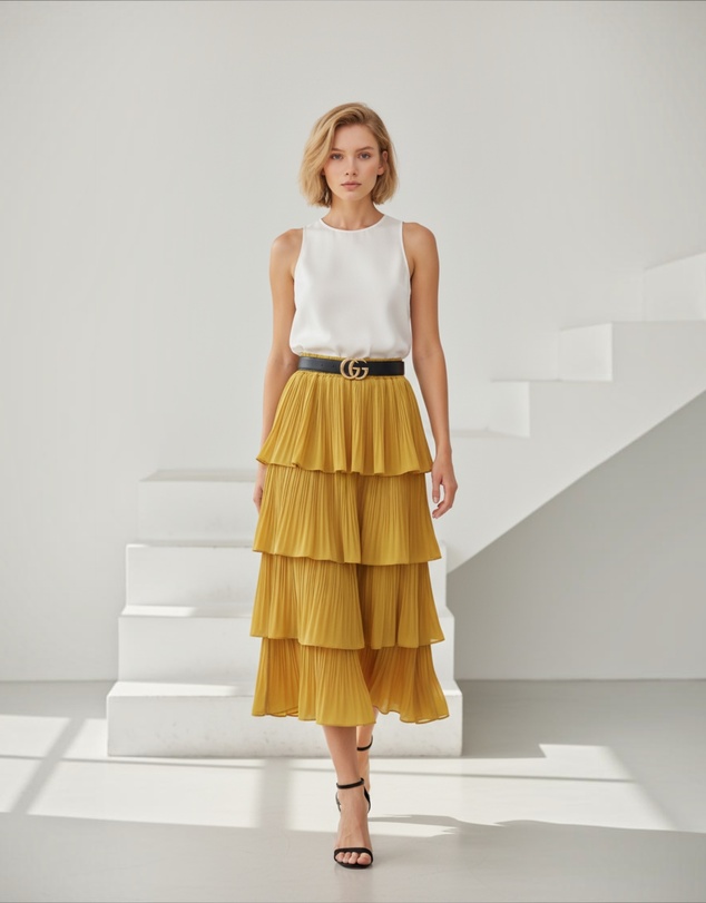 Mossée - Aurelia Pleated Midi Skirt
