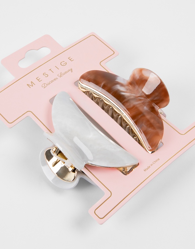 Mestige - Seashell Acetate Claw Hair Clip - 2 Pack