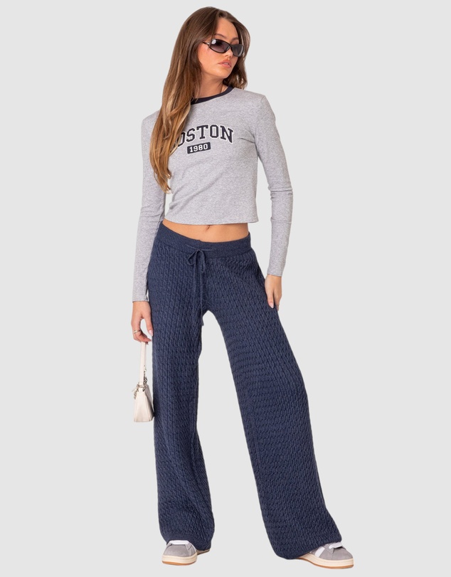 EDIKTED - Portia Relaxed Cable Knit Pants