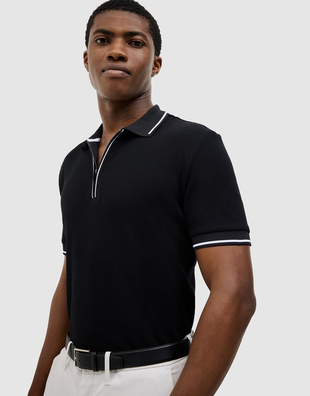 Politix - Morgan Textured Zip-up Polo