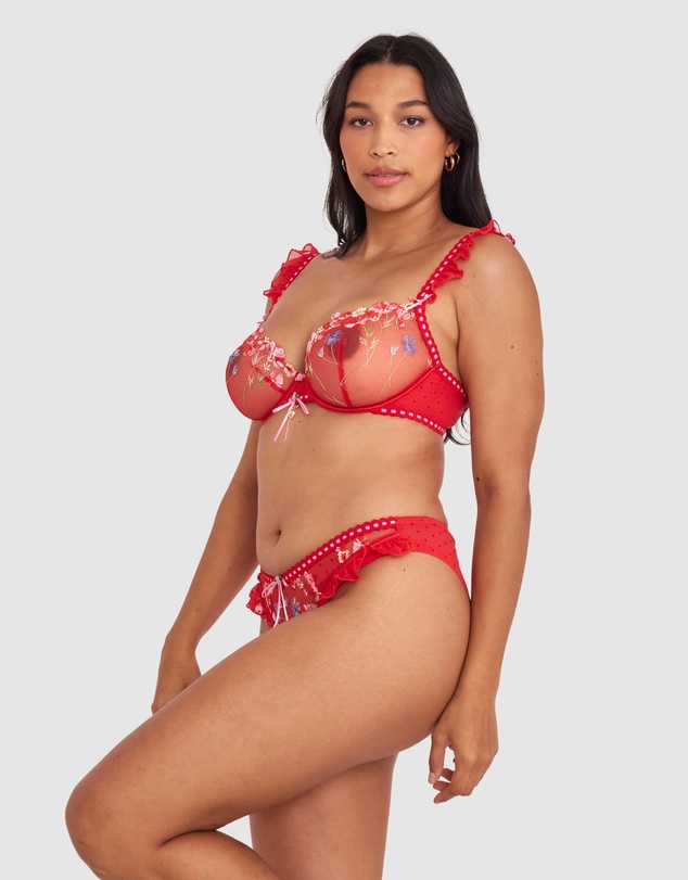 Bras N Things - Enchanted She's So Lucky Bra - Red/Multicolour