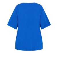 City Chic - Plus size Summer Sun Tee - blue