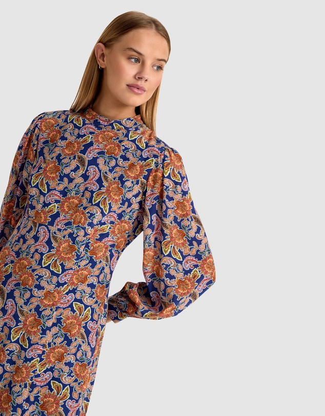 Oxford - Corelia Floral Print Long Sleeve Dress