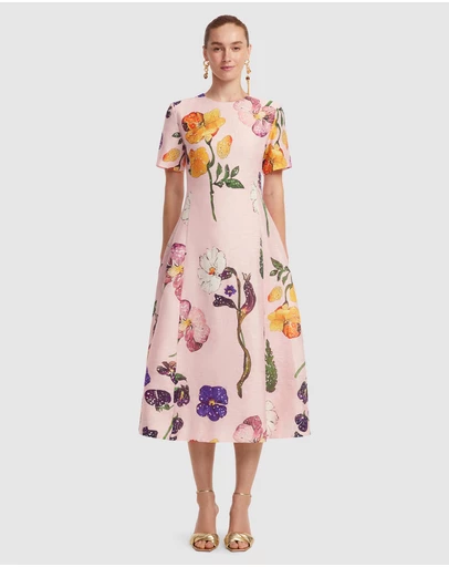 LEO LIN - Caroline Short Sleeve Midi Dress