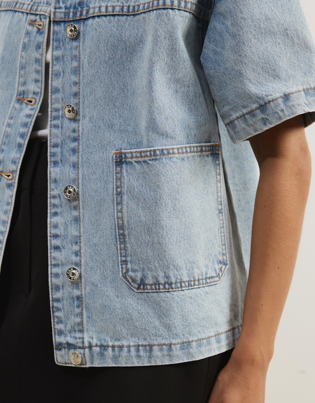 Atmos&Here - Orien Short Sleeve Denim Jacket