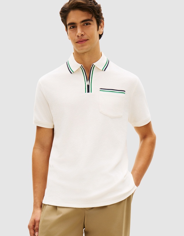 Tommy Hilfiger - Classic Fit Tipped Towelling Zip Polo Shirt