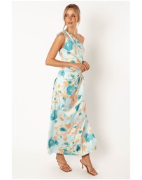 Petal & Pup - Leighton One Shoulder Midi Dress - Light Blue