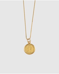 Von Treskow - Fine Box Chain Necklace with Mini Coin