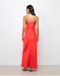 AERE - Jaida Bias Linen Slip Dress