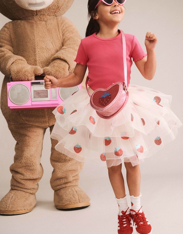 Huxbaby - Sequin Strawberry Tulle Skirt - Babies-Teens