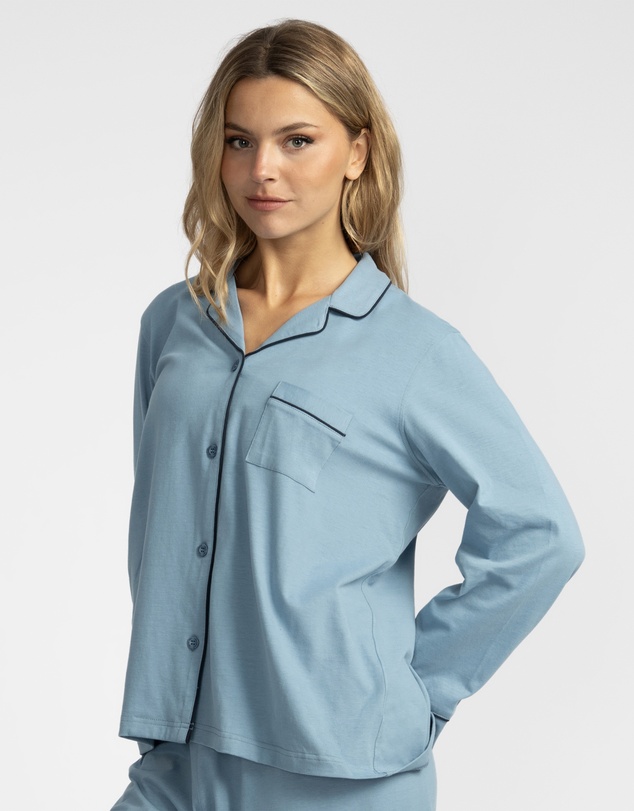 Mitch Dowd - Cotton Jersey Pyjama Set - Blue
